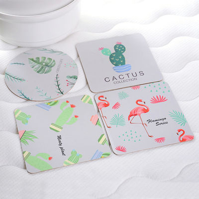 جودة  Absorbent Paper Promotional Drink Coasters / Custom Round Coasters For Drinks المصنع