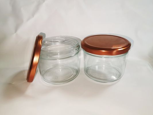 عالية الشفافية الصف الغذائي الكافيار الزجاجي قنينة قياسية 8OZ 240ml مع غطاء معدني