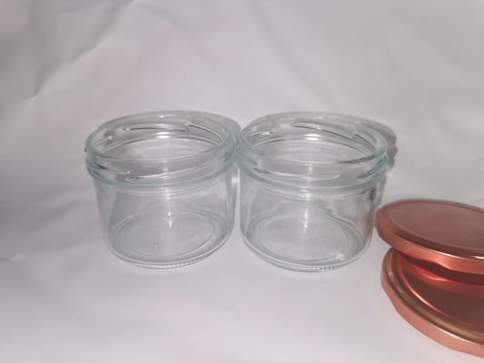 عالية الشفافية الصف الغذائي الكافيار الزجاجي قنينة قياسية 8OZ 240ml مع غطاء معدني