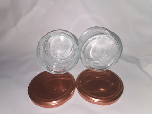 عالية الشفافية الصف الغذائي الكافيار الزجاجي قنينة قياسية 8OZ 240ml مع غطاء معدني