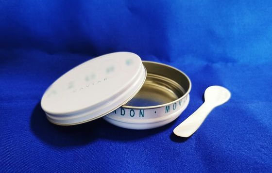 0.28 ملم طعام الصف الصفيحة الكافيار التعبئة الفراغ علبة الصفيحة 125g مع الغطاء المسطح الطباعة بألوان كاملة
