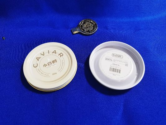 0.28ملم طعام الصف الصفيحة الكافيار التعبئة الفارغة علبة علبة 10 غرام مع الطباعة