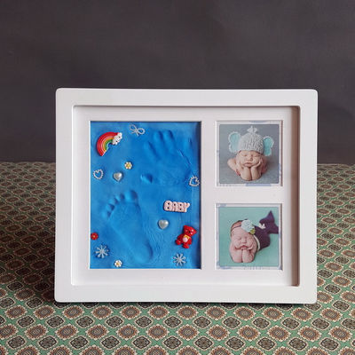 إطار الصورة للذكرى الزخرفية 28X23CM مجموعة إطار البصمة اليدوية والقدمي